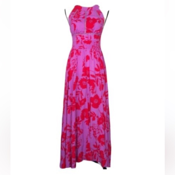 Abel The Label Charlotte Maxi Dress Lilac/Red Anthropologie revolve - Picture 2 of 13